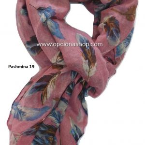 Pashmina estampado de plumas
