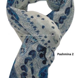 Pashmina corazones azul marino
