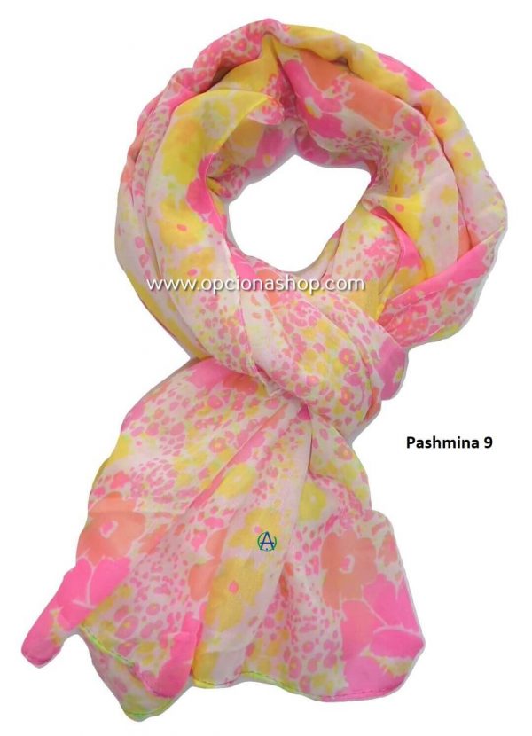 Pashmina flores fluorescentes