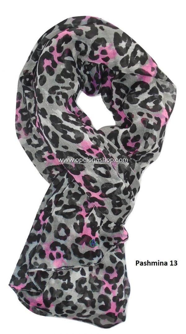Pashmina animal print oscuro