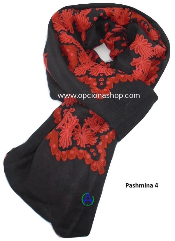 Pashmina margaritas rojas