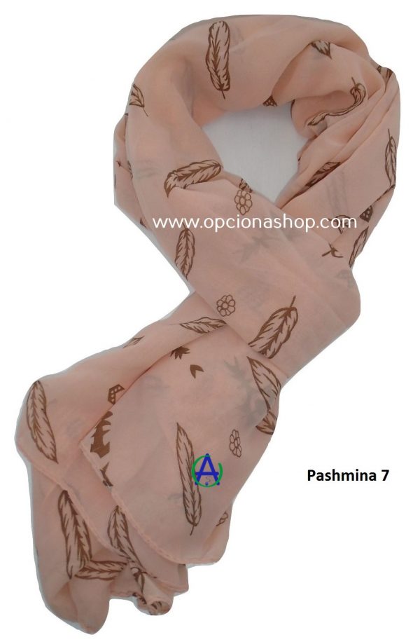 Pashmina plumas con figuras