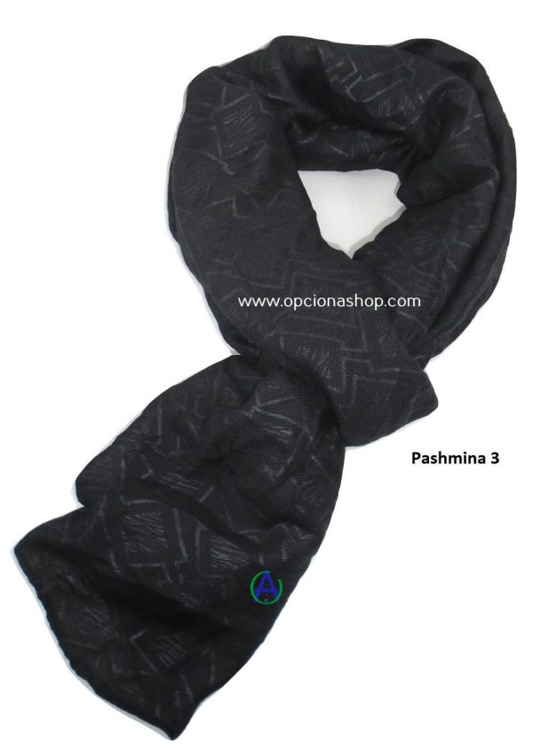 Pashmina negra estampada cuadros