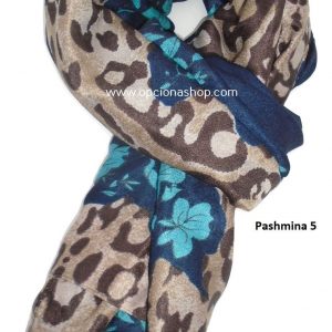 Pashmina estampada floreada con animal