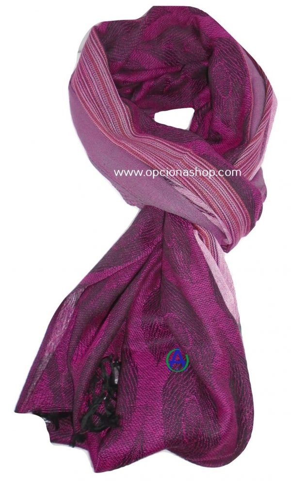 Pashmina rayas y hojas