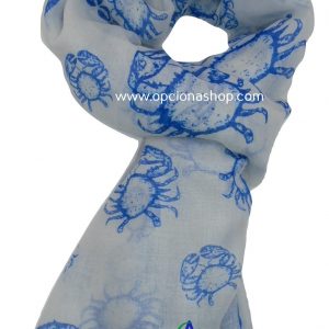 Pashmina cangrejos azules