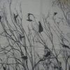 Pashmina pájaros en ramas