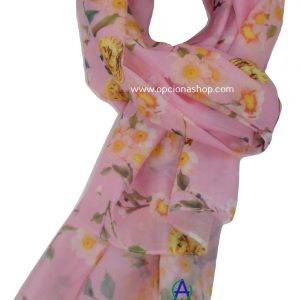 Pashmina floreada con monedas