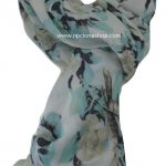 Pashmina floreada con pájaros