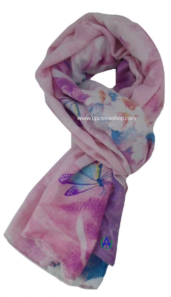 Pashmina mariposa en flores
