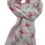 Pashmina mariposas rosas estampada