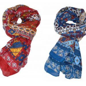 Pashmina cuadrada con figuras