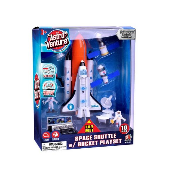 Space shuttle with rocket