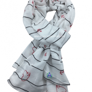 Pashmina Corazones Con Anclas
