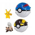 Pikachu y Rockruff Pokebola