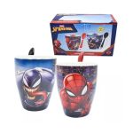 Tazas Spiderman Y Venom Con Cuchara