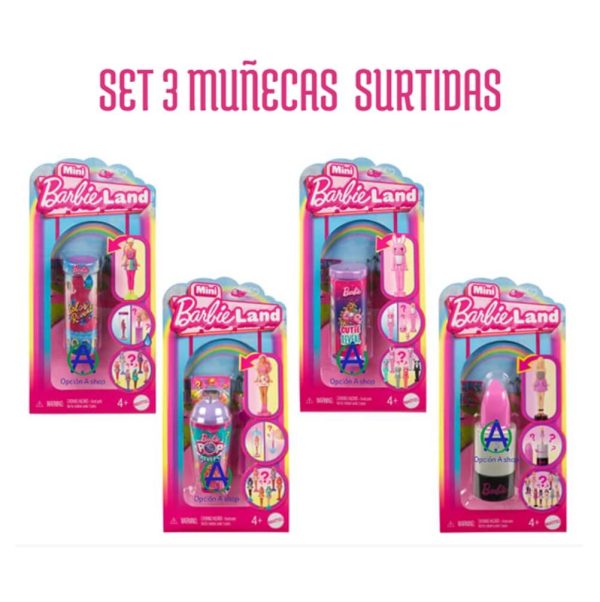 3 Muñecas Mini BarbieLand