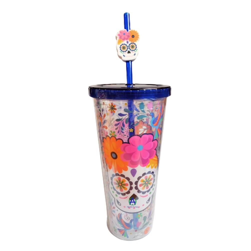 Vaso Doble Pared Calavera Mexicana