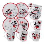 Vajilla Mickey Y Minnie Navideña Porcelana