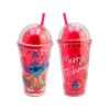 Vaso Rojo Doble Pared Stitch Con Tapa