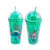 Vaso Verde Doble Pared Stitch Con Tapa