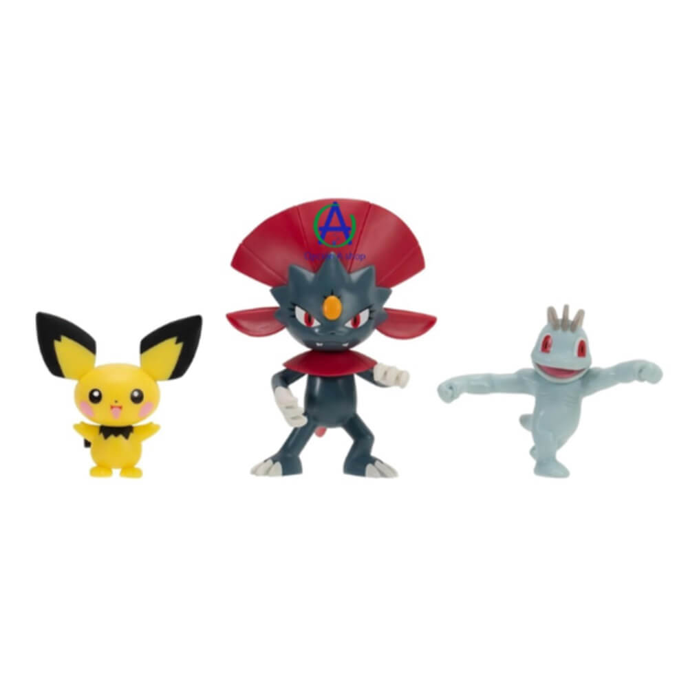 Pichu Weavile Machop Battle Figure Set