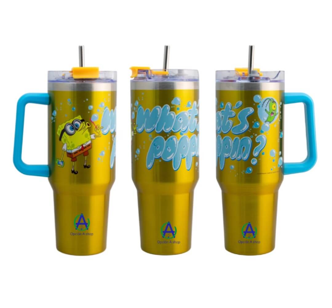 Termo Acero Inoxidable Bob Esponja Y Plankton